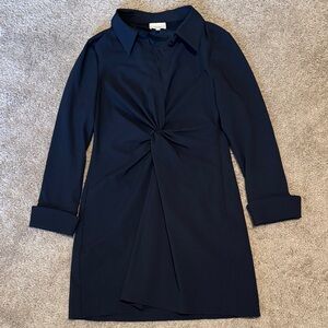Cinq à Sept Elegant Navy Long Sleeve Dress